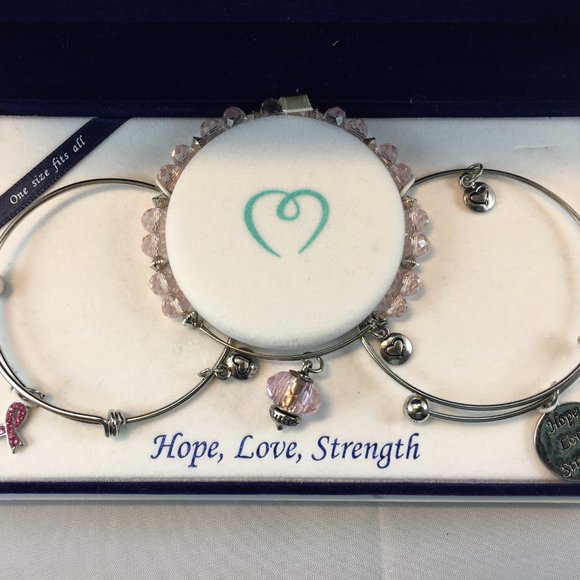 Lovita Breast Cancer  "Hope Love Strength " Bangle - Picture 6 of 6